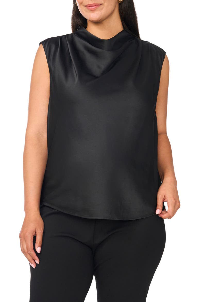 Cowl Neck Sleeveless Top, Main, color, RICH BLACK