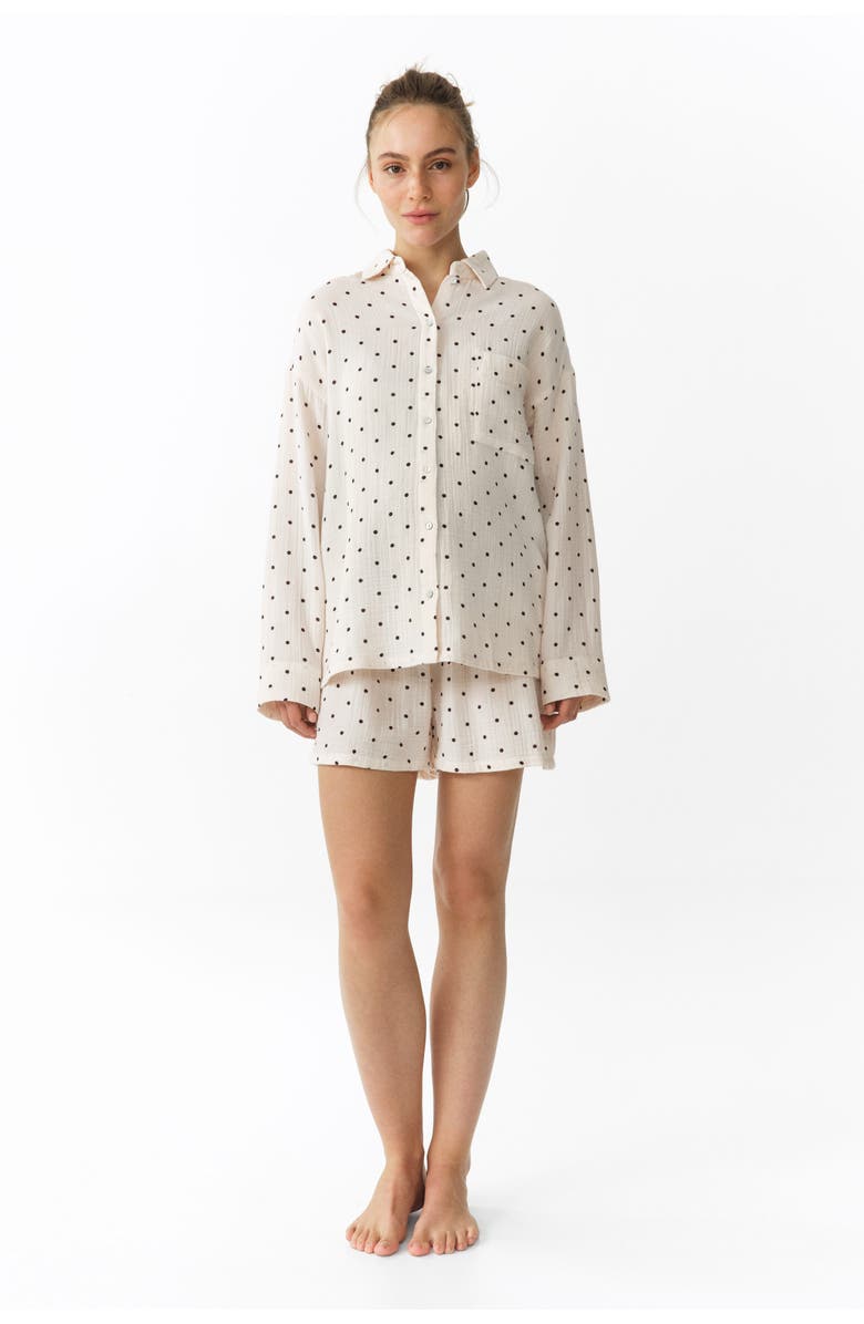 H&M Mama Before & After Muslin Pyjamas, Alternate, color, Cream/Dotted