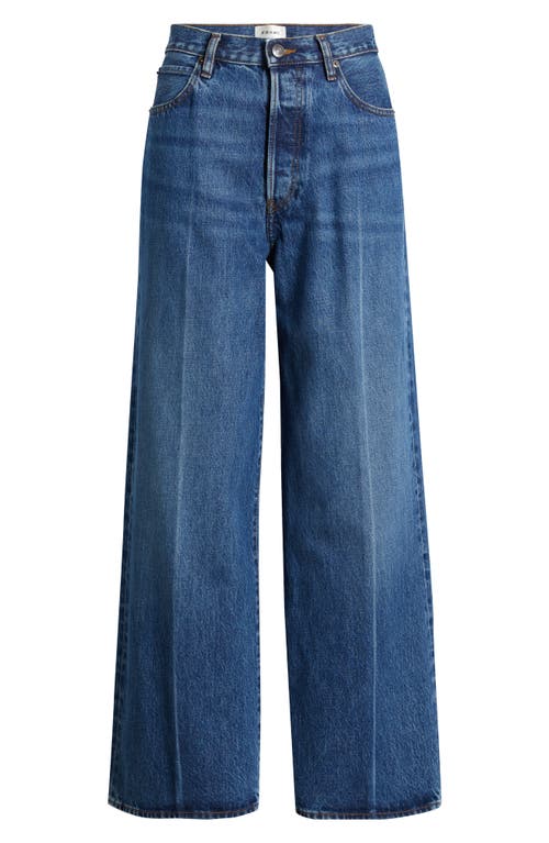 Frame The Pixie Collegiate Super High Waist Wide Leg Jeans In Blue
