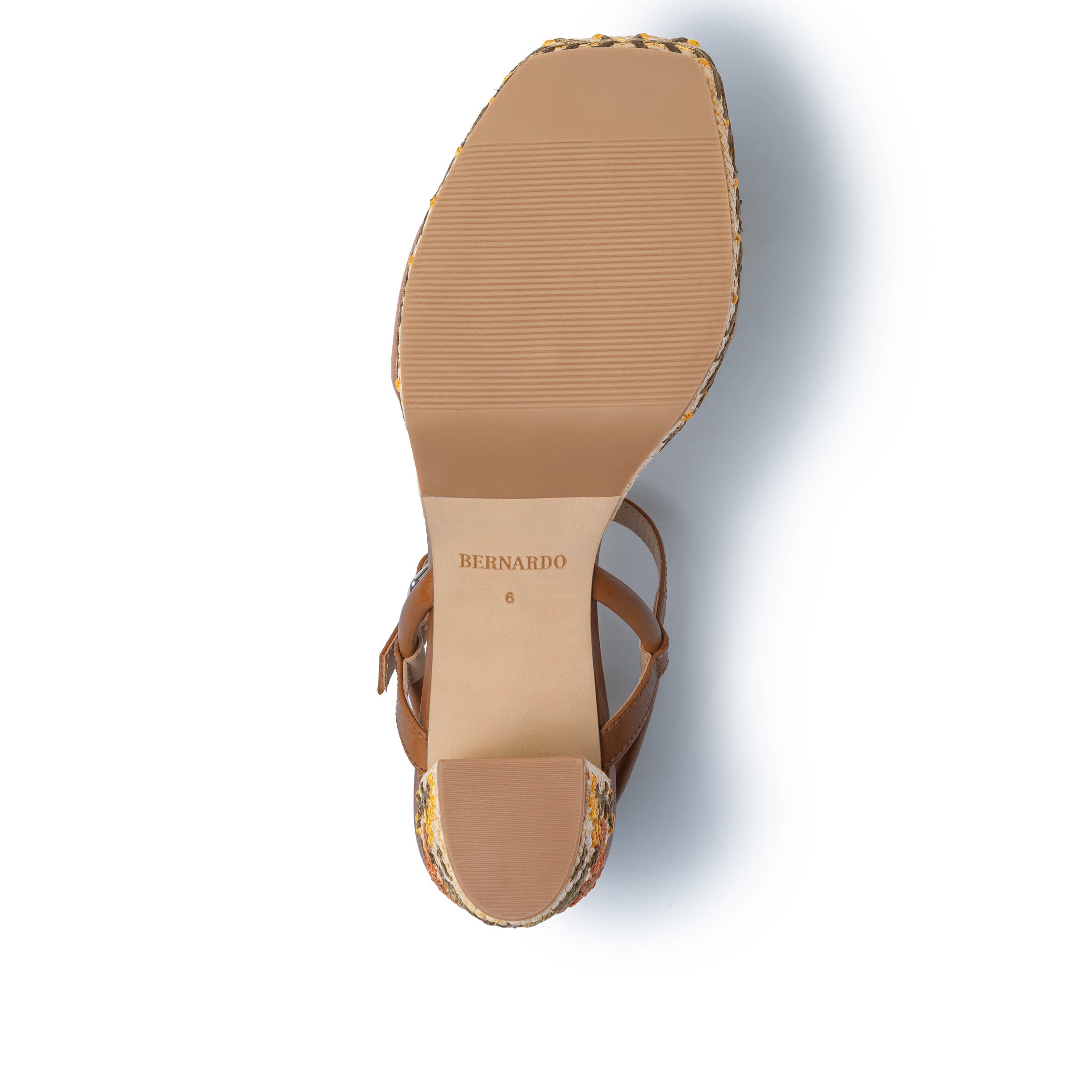 Bernardo Footwear Canto Embrodiery Platform Sandal, Alternate, color, Luggage