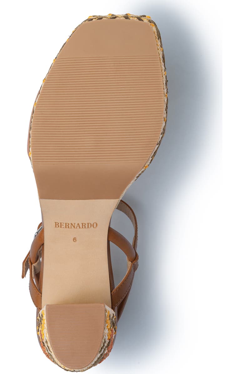 Bernardo Footwear Canto Embrodiery Platform Sandal, Alternate, color, Luggage
