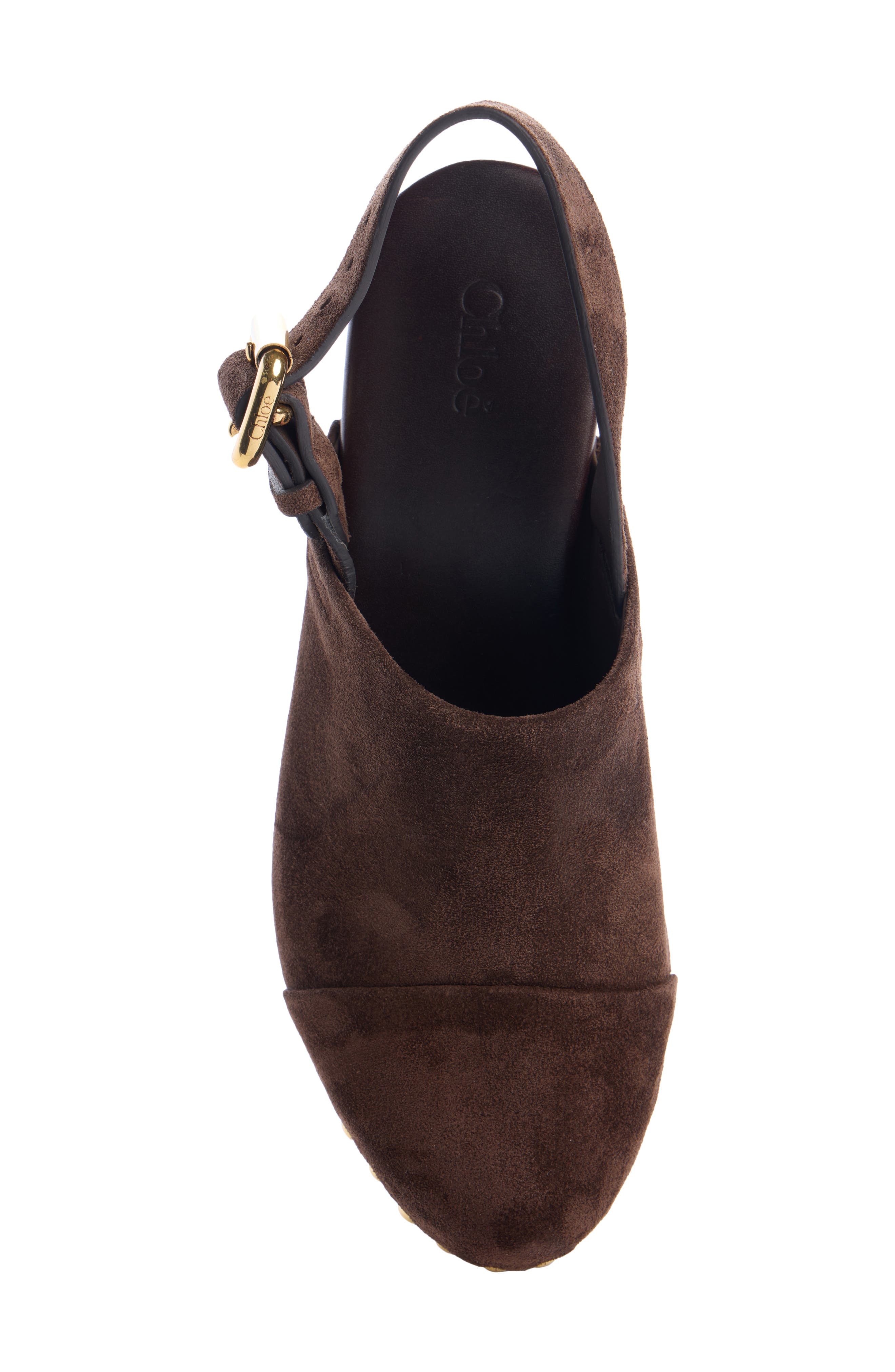 Chloé Jeannette Slingback Platform Clog, Alternate, color, Chocolate Brown