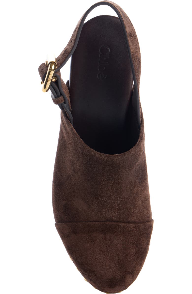 Chloé Jeannette Slingback Platform Clog, Alternate, color, Chocolate Brown