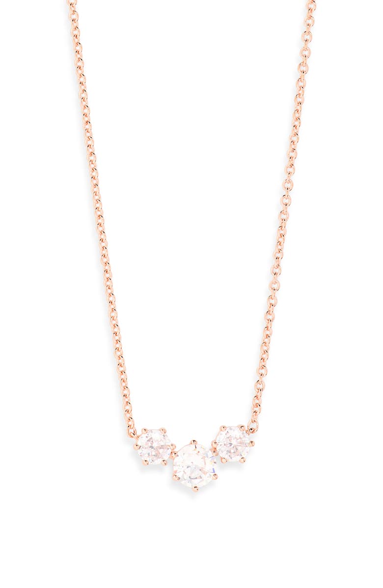 Nadri Serena Mini Frontal Necklace, Main, color, Rose Gold