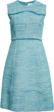 St. John Collection Light Textured Eyelash Tweed A-Line Dress