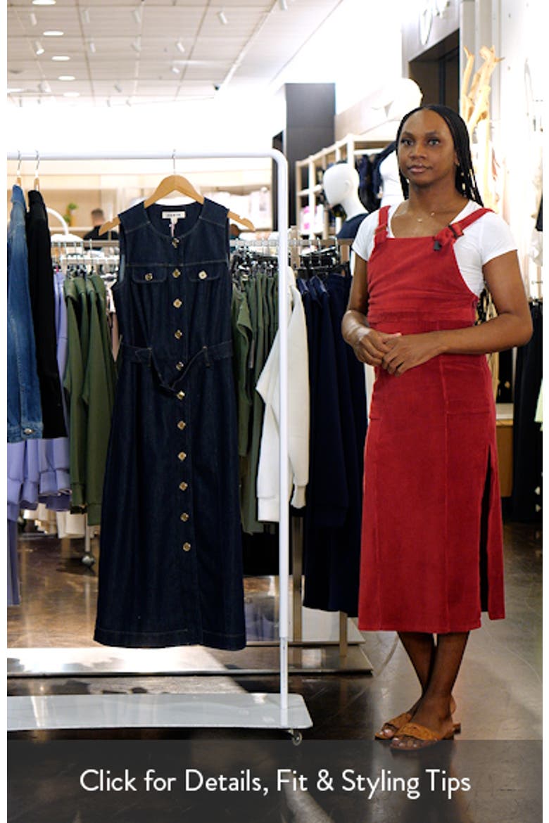 Belted Sleeveless Denim Midi Dress video