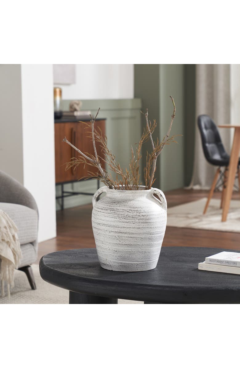 Renwil Clay Decorative Vase, Alternate, color, White