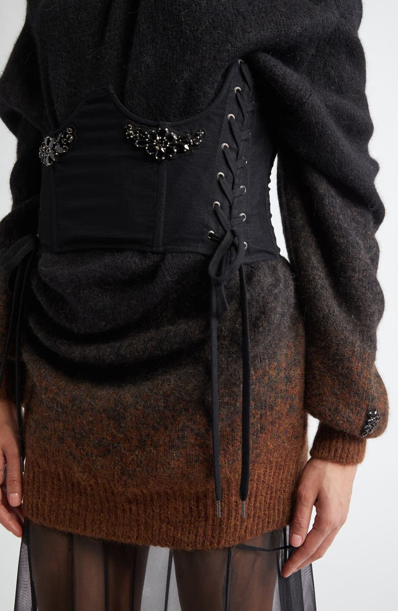 Simone Rocha Embellished Sheer Mesh Corset, Alternate, color,