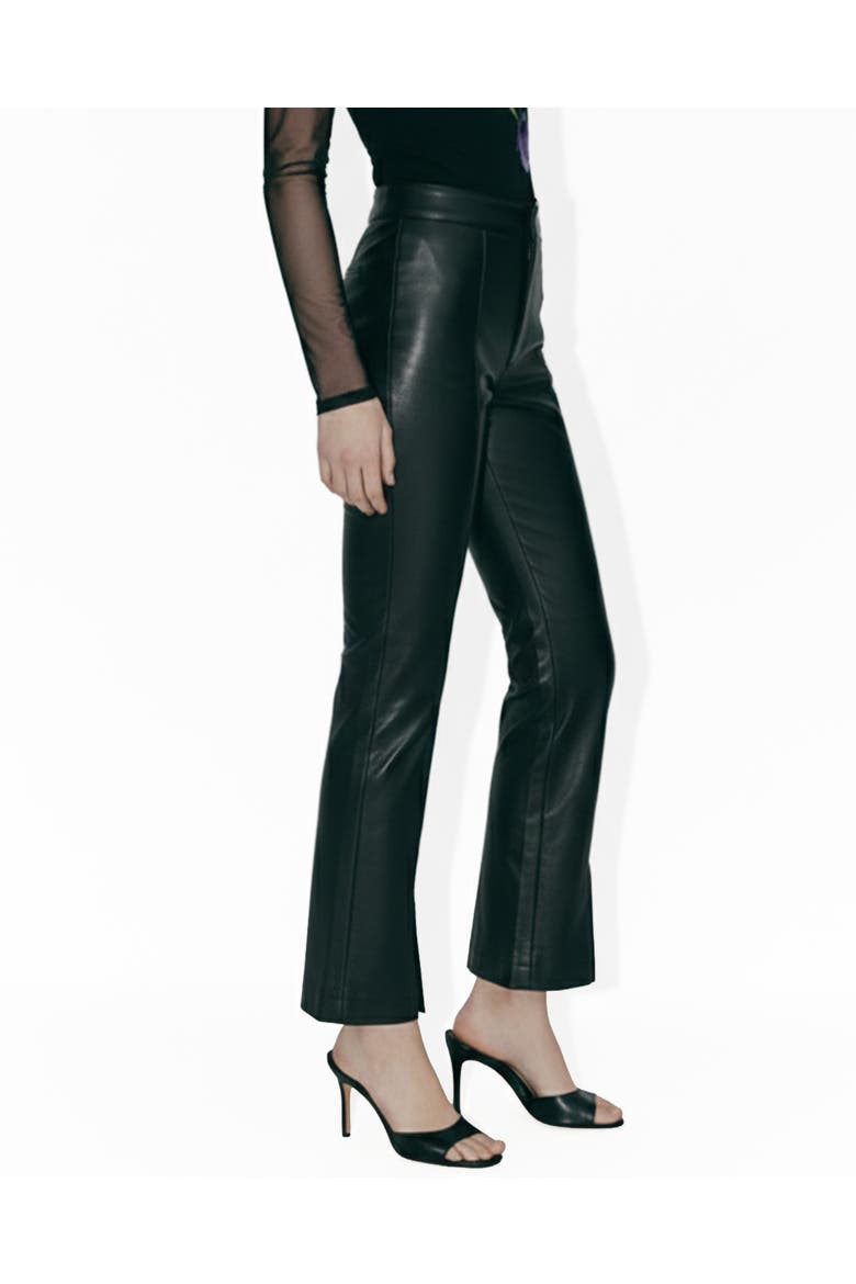 Rowan Leather Cropped Flare Pants, Alternate, color, Black