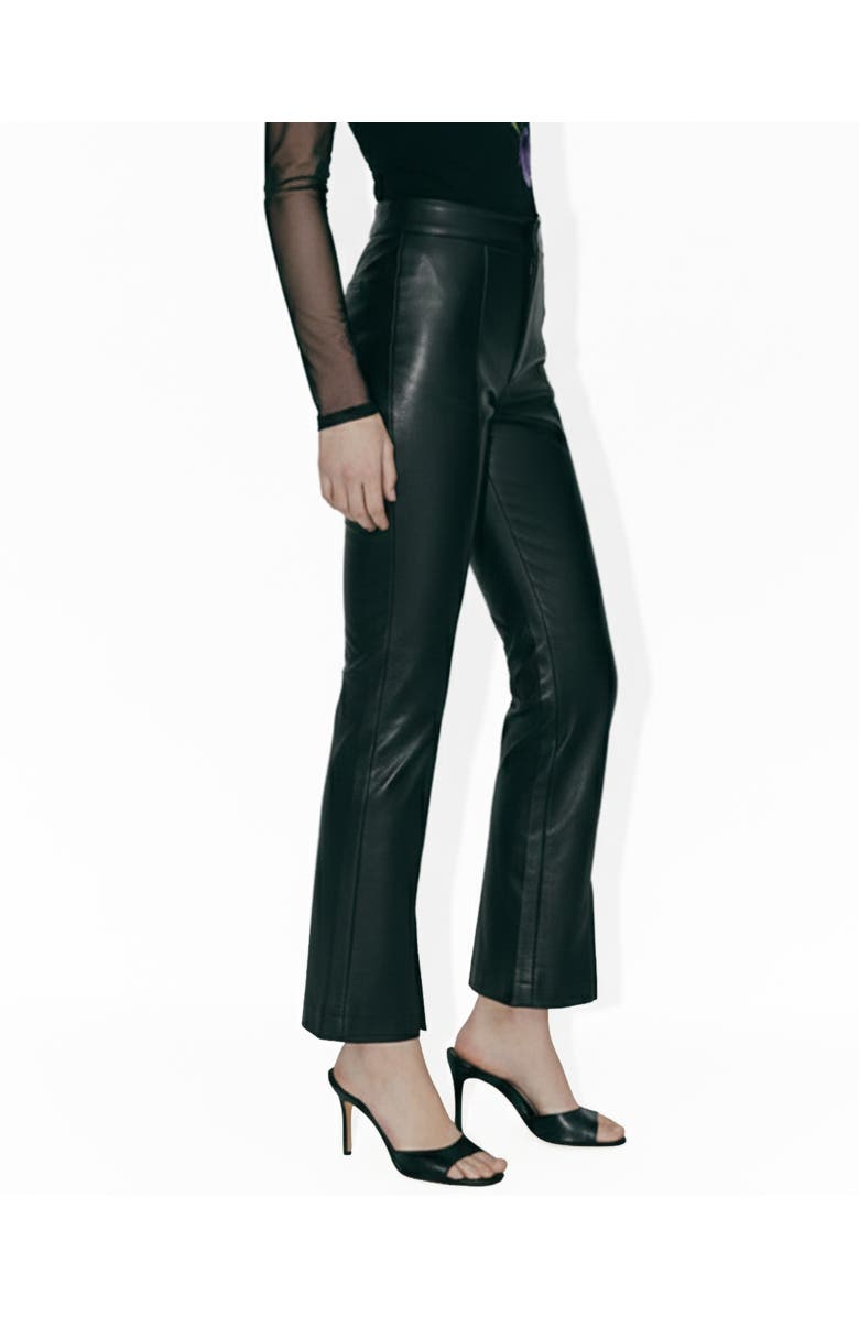 AS by DF Rowan Leather Cropped Flare Pants, Alternate, color, Black