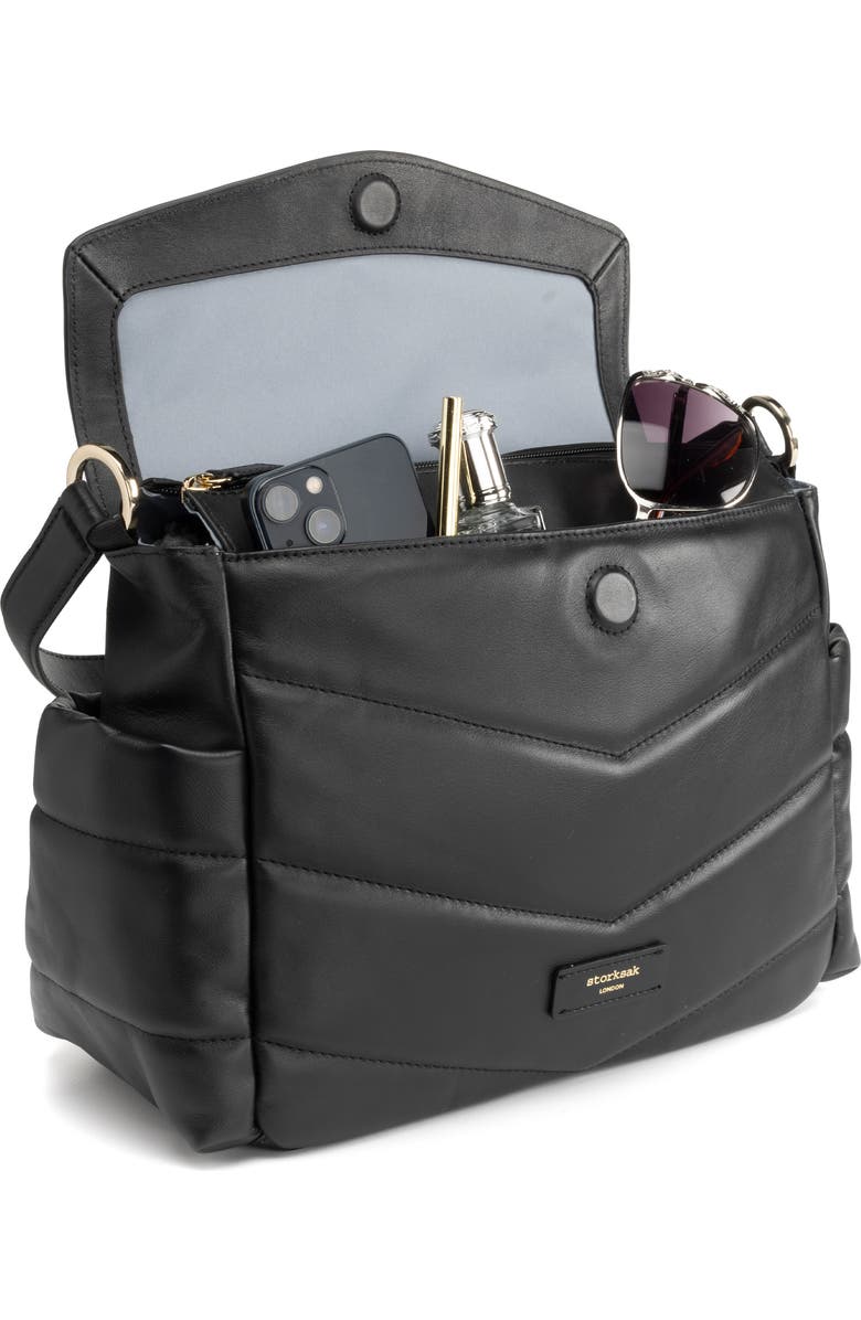 Storksak Aria Leather Diaper/Stroller Bag, Alternate, color,