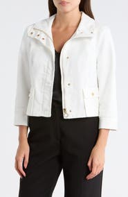KAY UNGER SPORTSWEAR Zip Front Moto Jacket