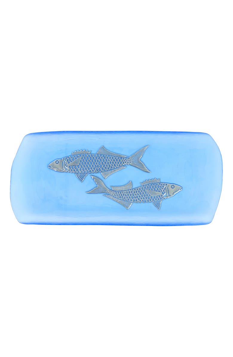 VIETRI Isola Medium Glass Serving Tray, Main, color, Blue
