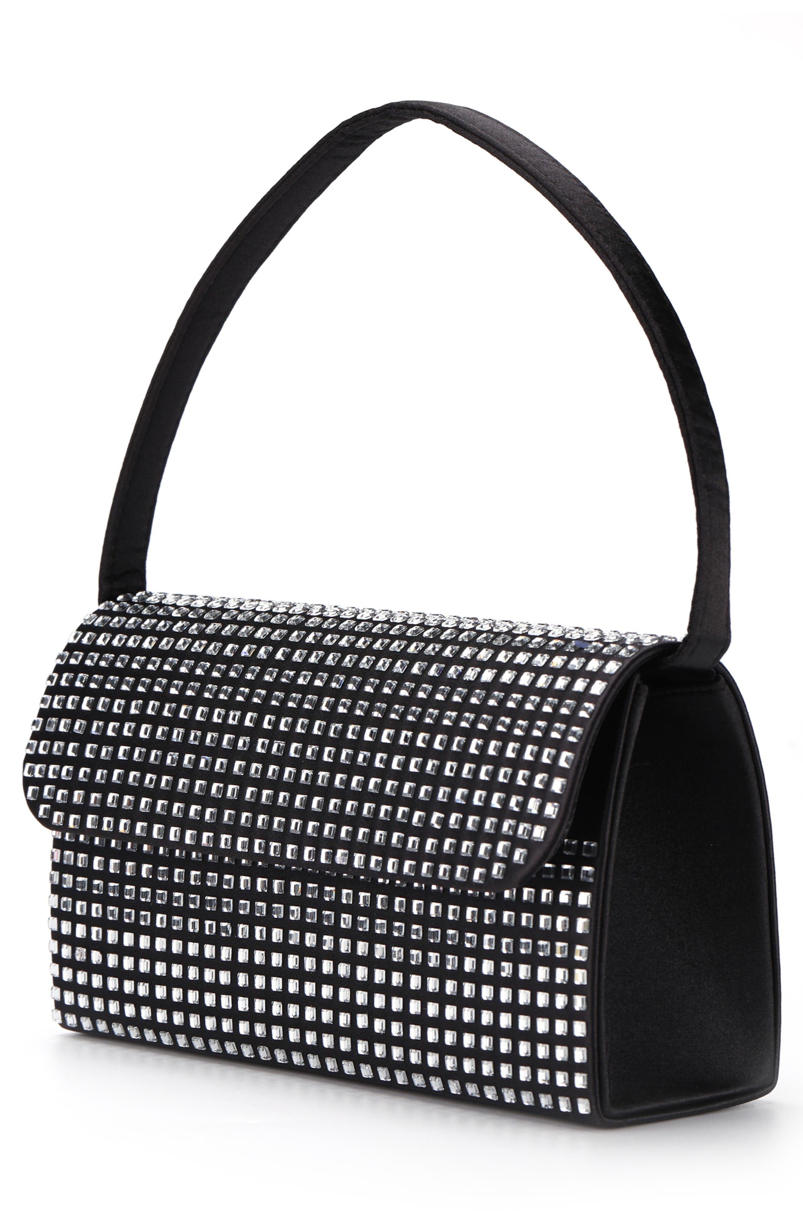 LADY COUTURE Shana Rhinestone Handbag, Alternate, color, Black
