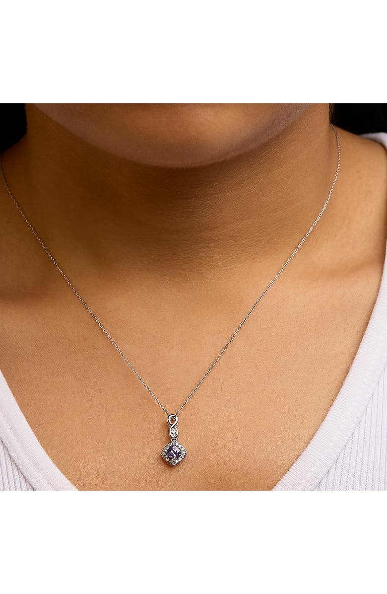 Haus of Brilliance 10K White Gold Blue Purple Tanzanite and Diamond Accent Drop Pendant Necklace, Alternate, color, White