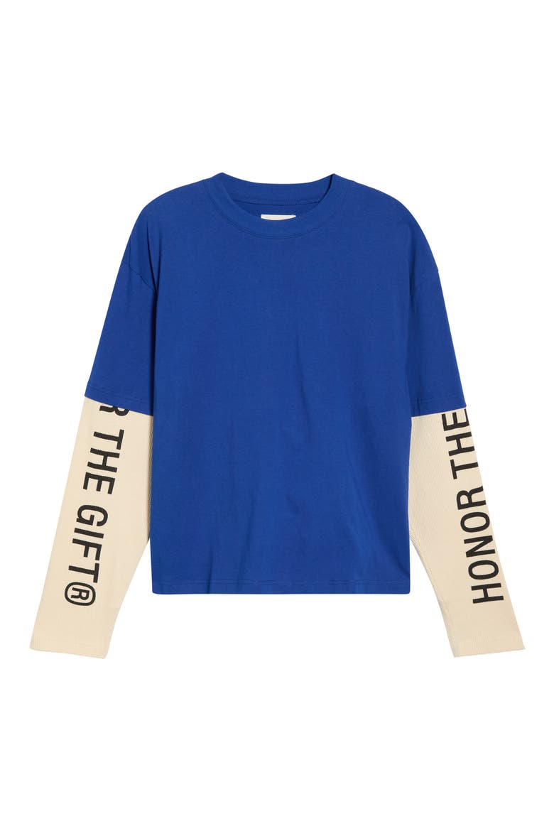 Honor Double Sleeve Cotton T-Shirt, Main, color, ROYAL BLUE