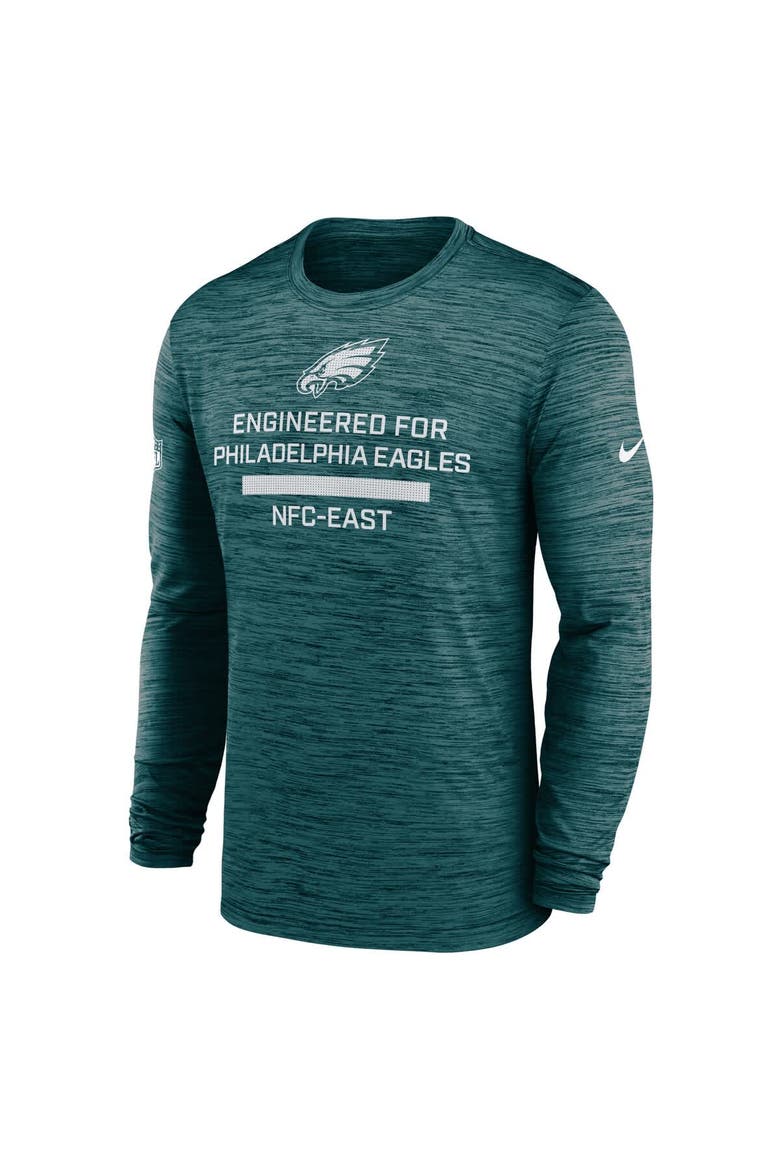 Men's Nike Midnight Green Philadelphia Eagles Sideline Velocity Performance Long Sleeve T-Shirt, Alternate, color, Green