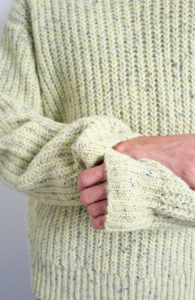 Topman Relaxed Fit Ribbed Knit Sweater, Alternate, color, Green