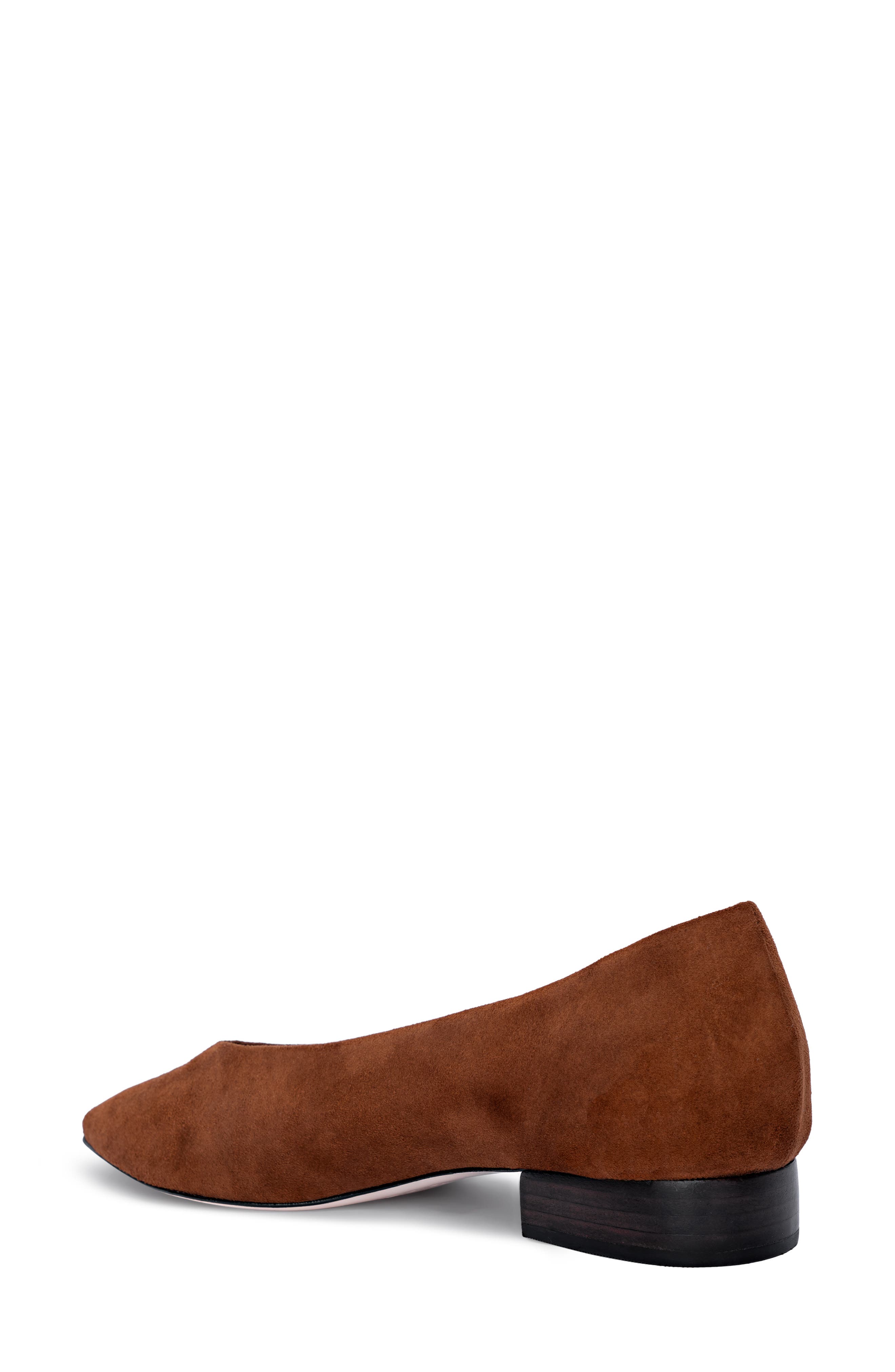 L'AGENCE Suzanne Pointed Toe Flat, Alternate, color, Buckskin Suede