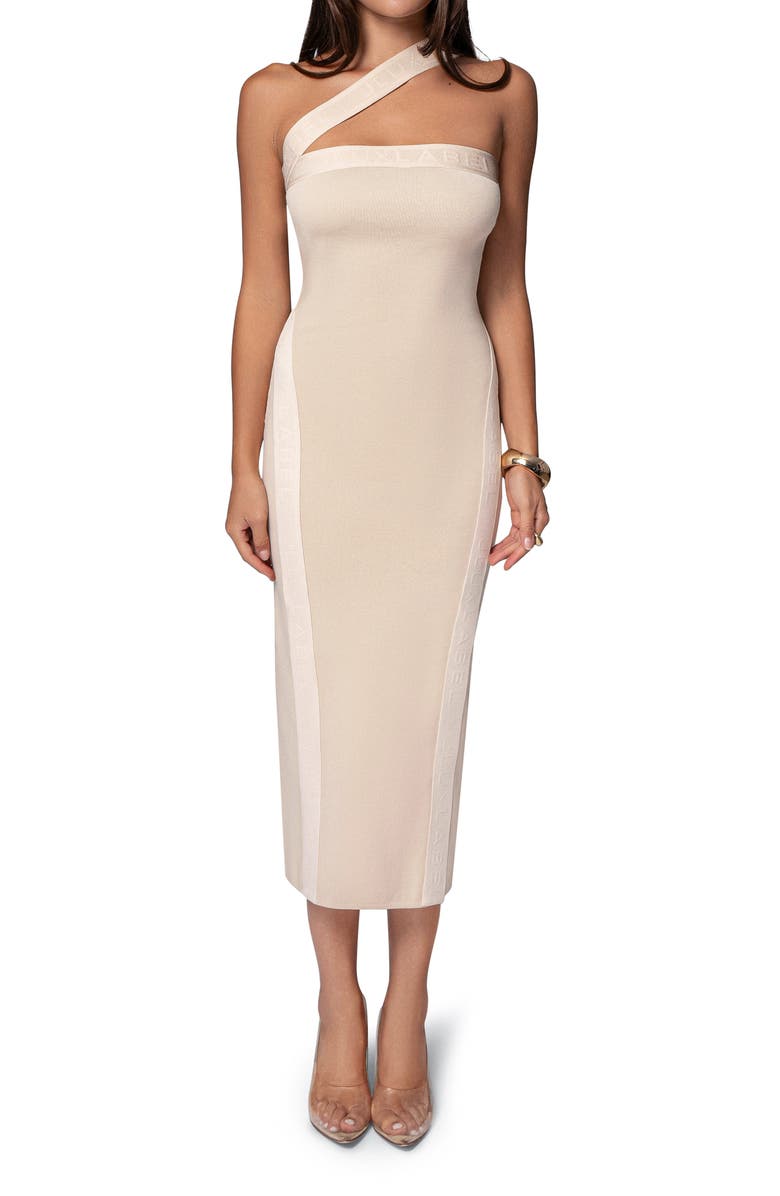 JLUXLABEL Ivone One-Shoulder Knit Maxi Dress, Main, color, Ivory