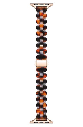 Posh Tech Elle Resin Link Apple Watchband in Chocolate Tortoise at Nordstrom Rack