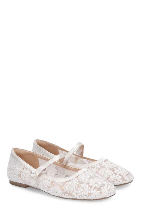 Zora Crochet Lace Mary Jane Flats