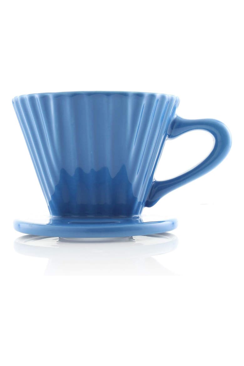 8 ounce Lotus Ceramic Pour Over Coffee Filter, Alternate, color, Blue Cove