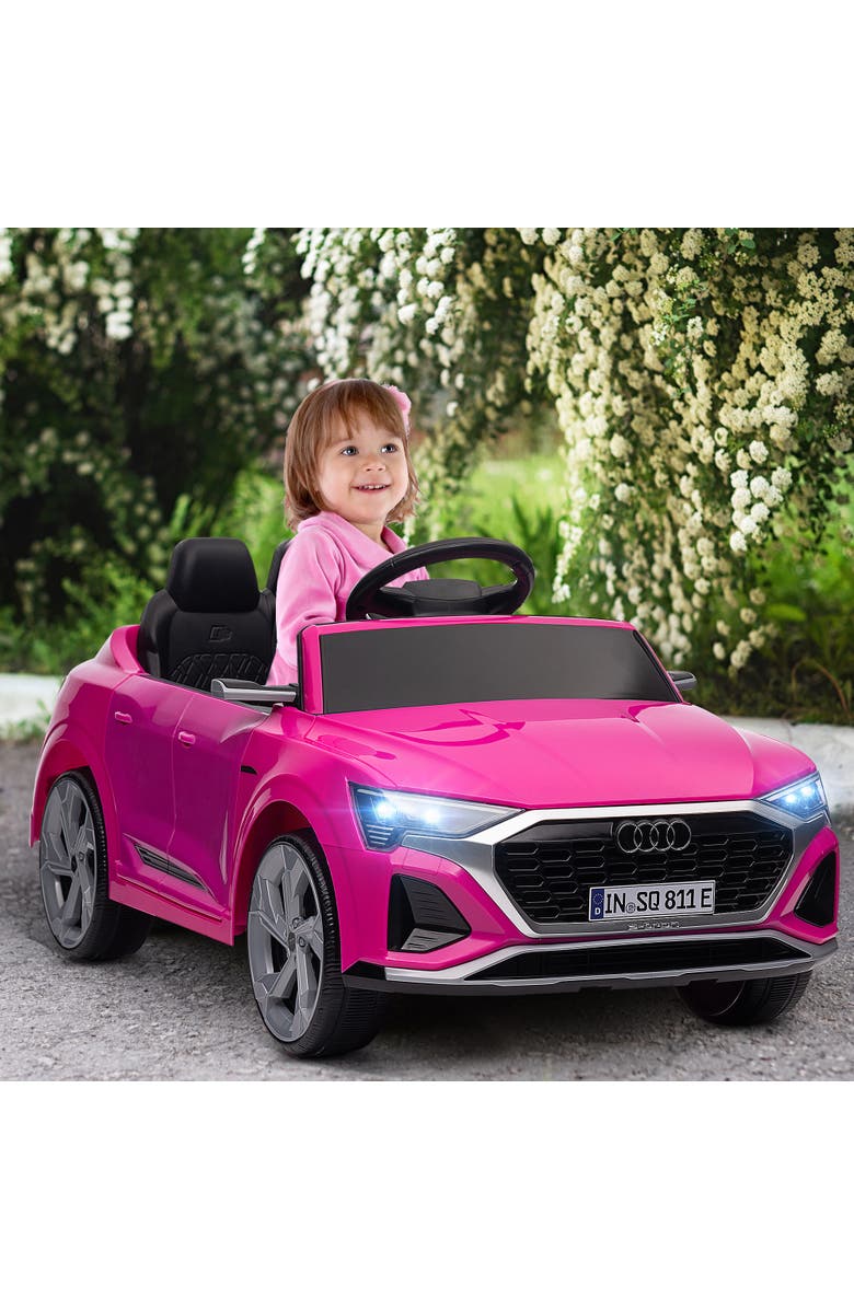 Qaba Audi Q8 e-tron Sportback 12V Kids Ride on Car with Remote, 4 Spring Suspension Wheels, Alternate, color, Pink