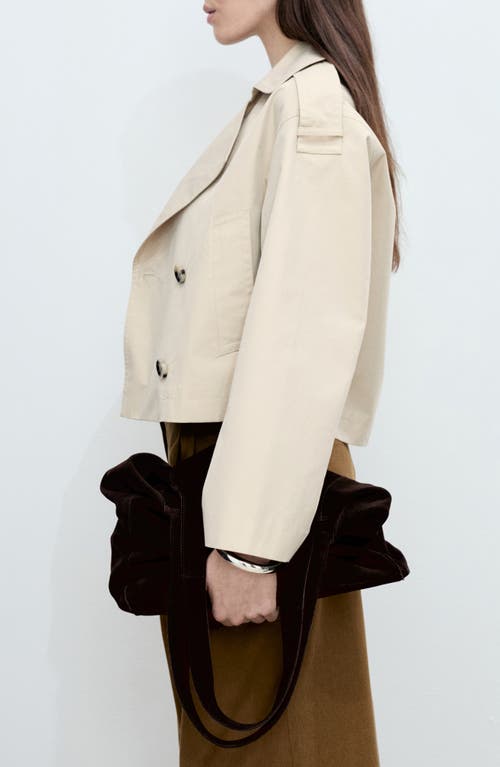 Mango Double Breasted Crop Trench Coat