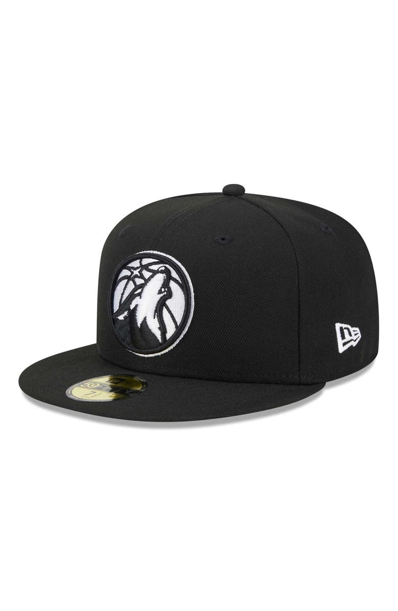 New Era Men's New Era Black Minnesota Timberwolves Evergreen 59FIFTY Fitted Hat, Alternate, color, 