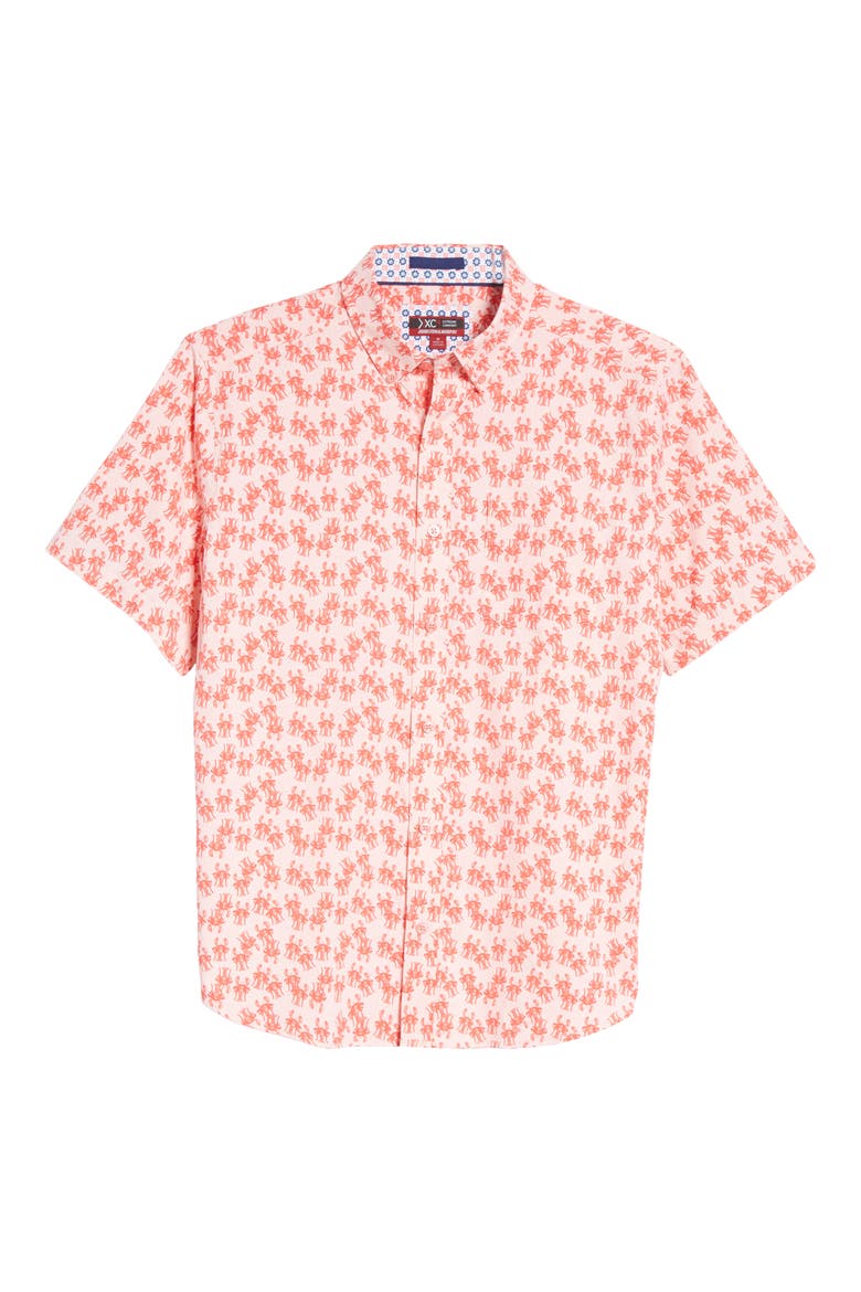 XC4 Non-Iron Lobster Short Sleeve Button-Up Shirt, Alternate, color, CORAL