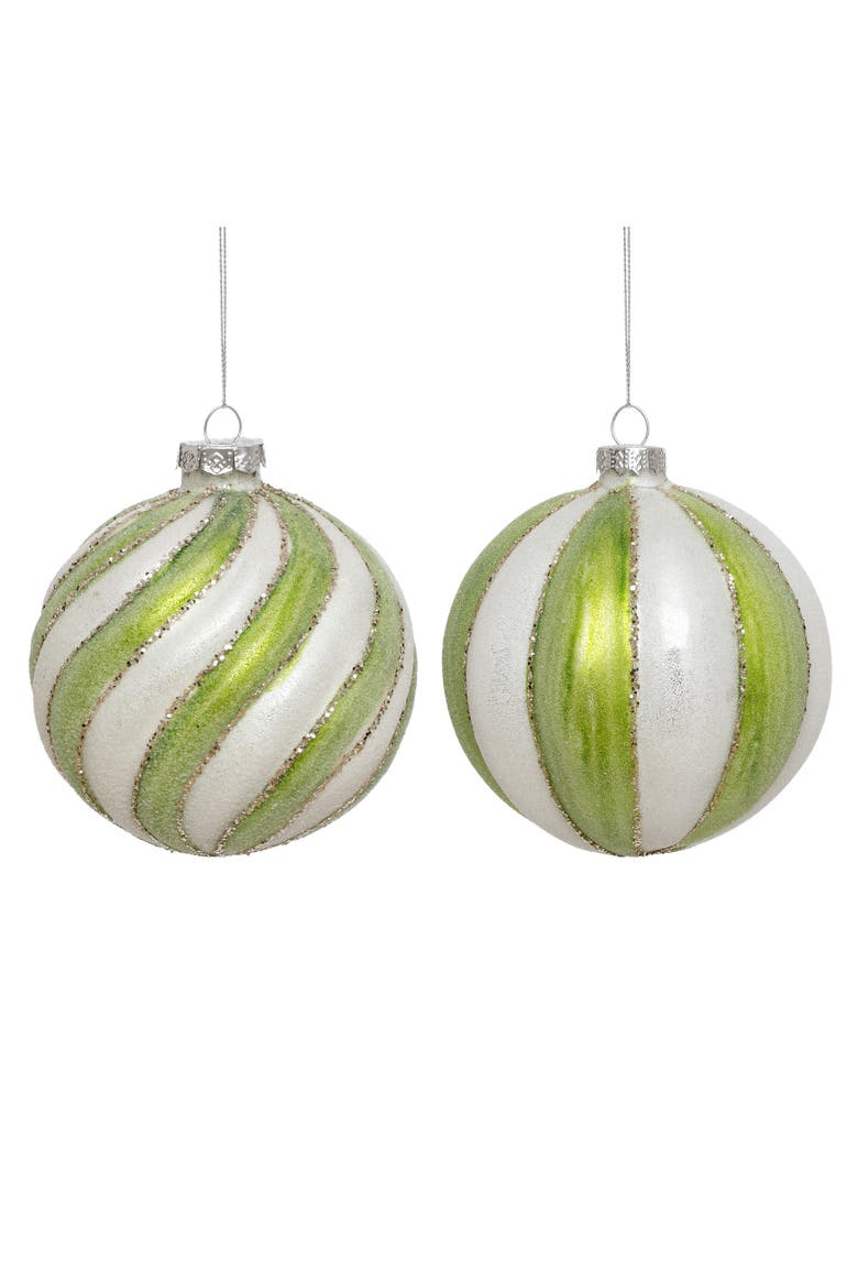 Spiraled Glitter Ornament, Box of 6, Main, color, Lime Green