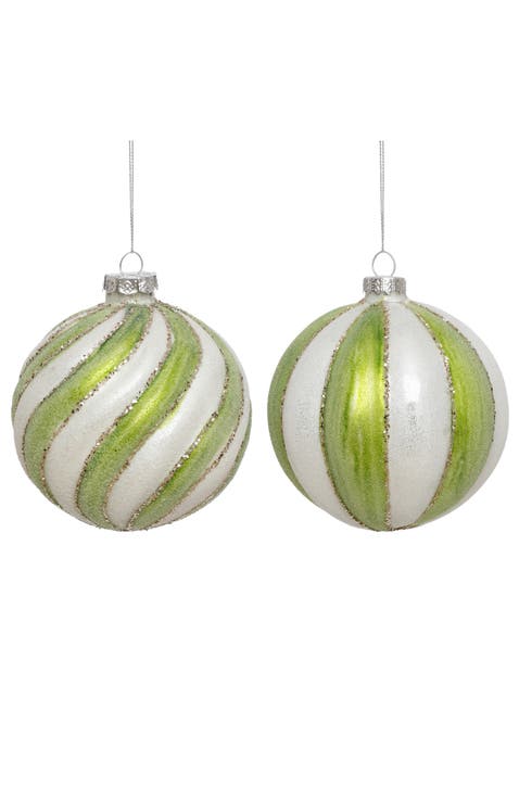 Spiraled Glitter Ornament, Box of 6
