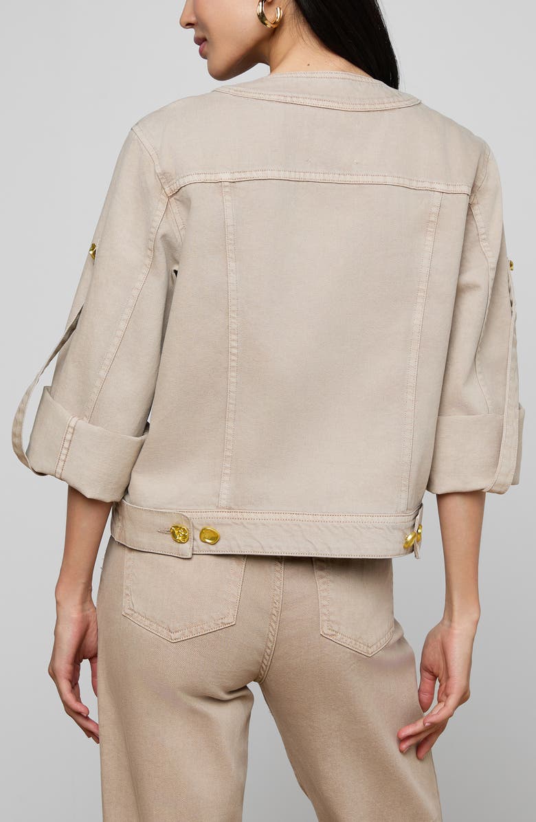 L'AGENCE Anouk Collarless Jacket, Alternate, color, Biscuit