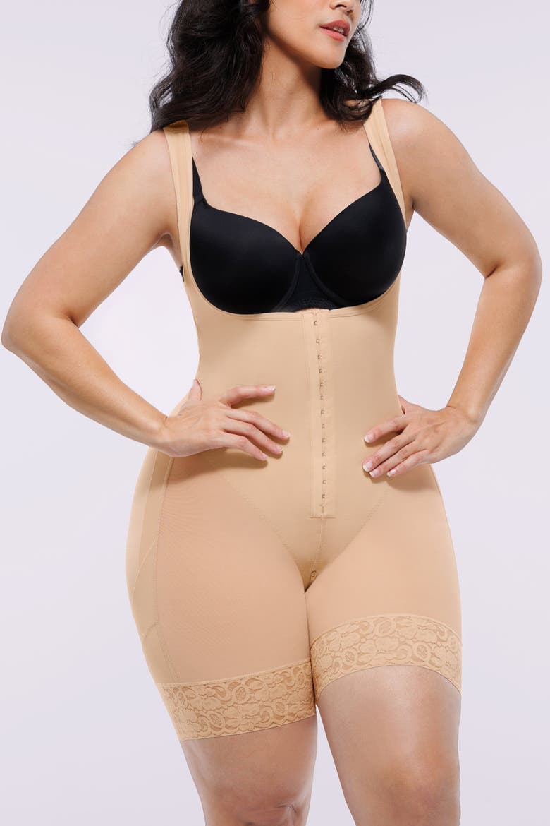 AirSlim® Extreme Compression Open Bust Bodysuit, Alternate, color, Beige