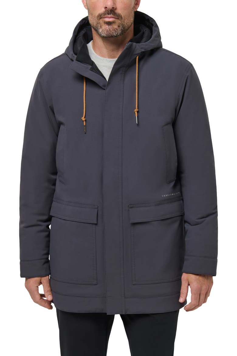Mountain Pass Waterproof Hooded Long Jacket, Main, color, EBONY