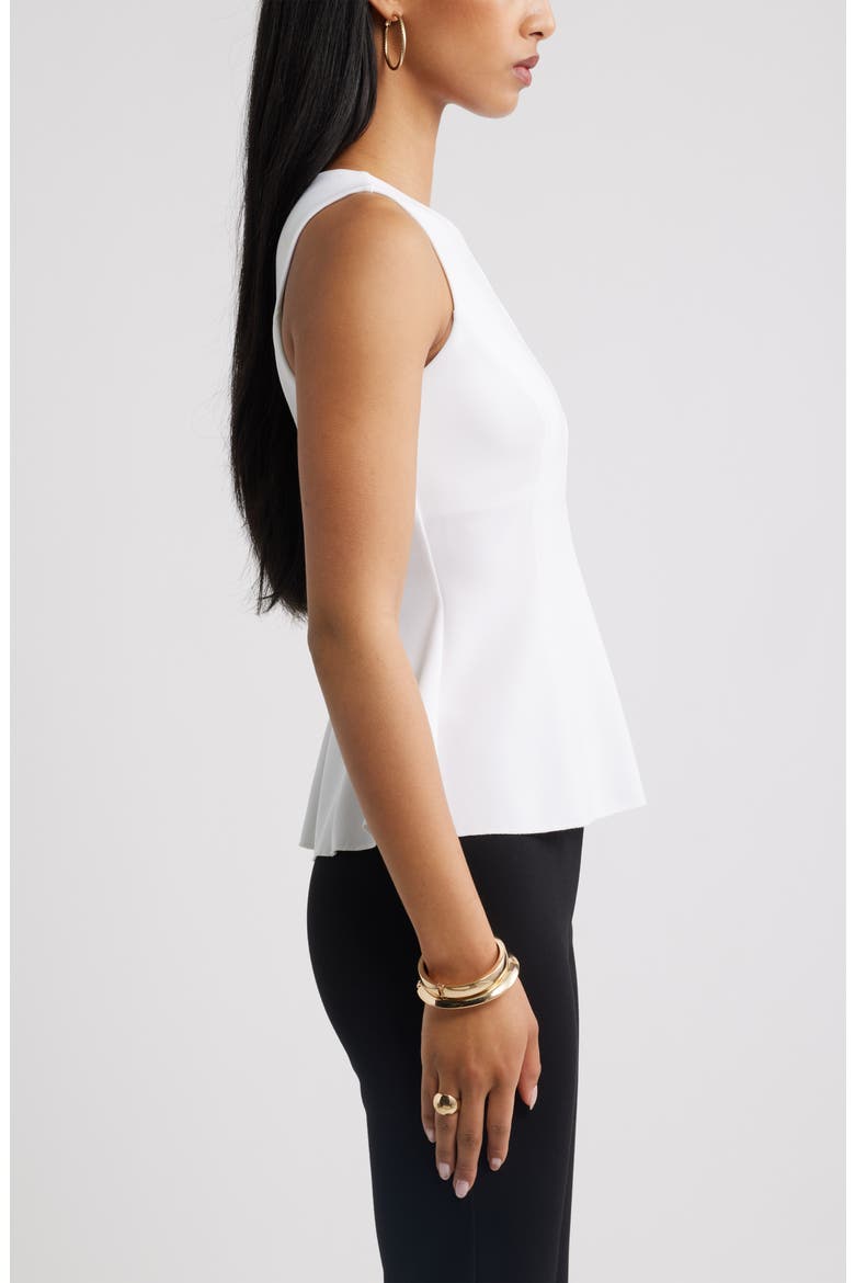 Crewneck Flared Tank, Alternate, color, WHITE