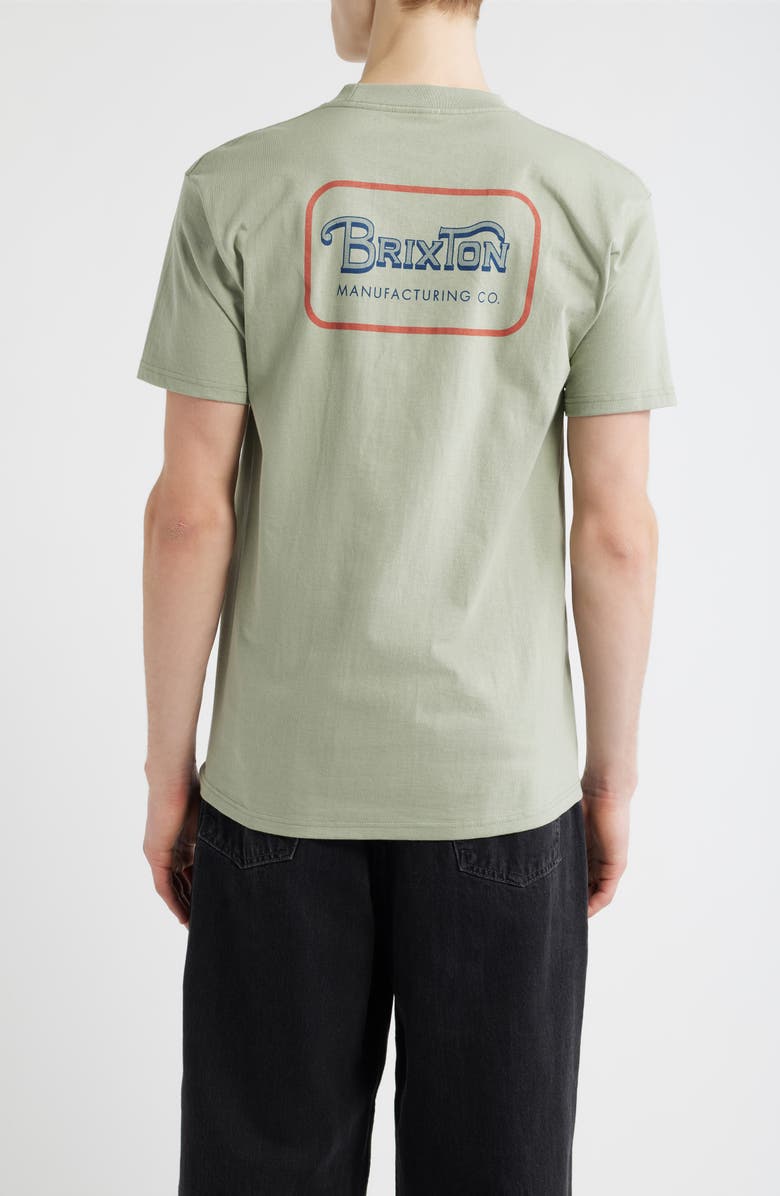 Brixton Grade Graphic T-Shirt, Alternate, color, Desert Green/Dark Navy/Amber