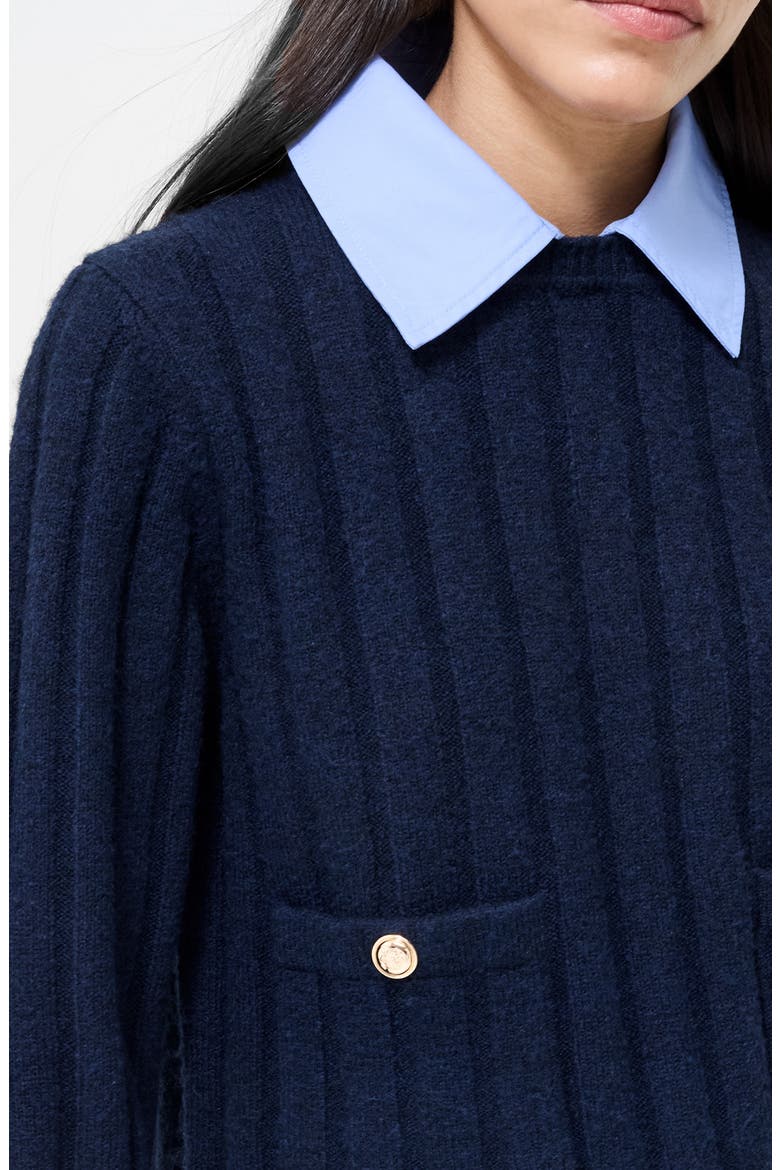 Ellie Collar Layered Sweater, Alternate, color, MARINE/ ROYAL BLUE