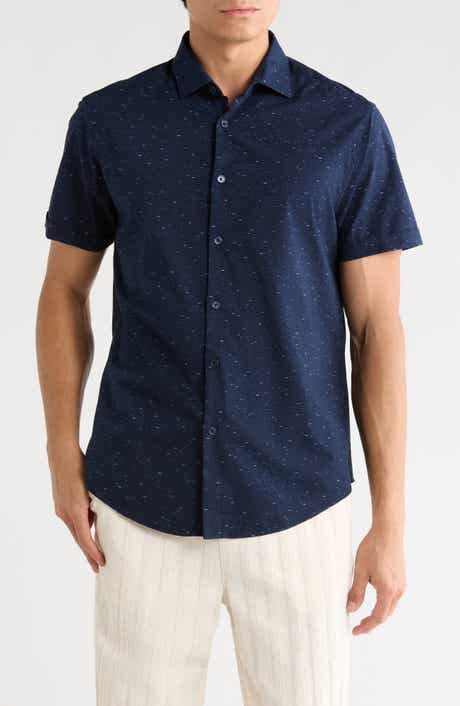 DENIM AND FLOWER Short Sleeve Button-Up Shirt
