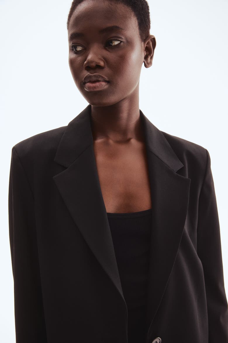 Long Blazer, Alternate, color, Black