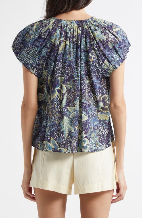 Ulla Johnson Issa Mixed Print Cotton Blend Top In Multi
