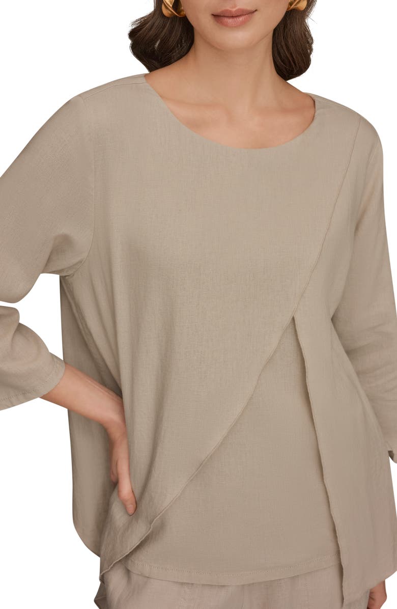 Donna Karan New York Overlap Wrap Front Top, Alternate, color, Tuscan Gre