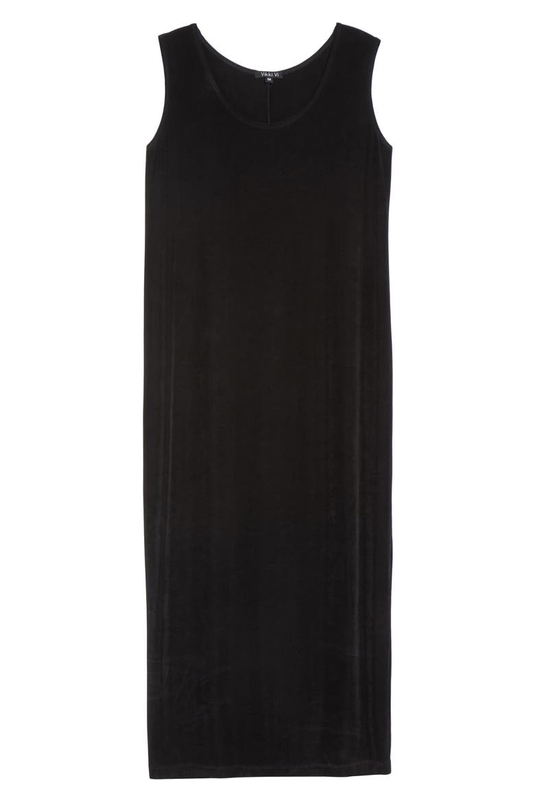 Sleeveless Maxi Tank Dress, Alternate, color, BLACK