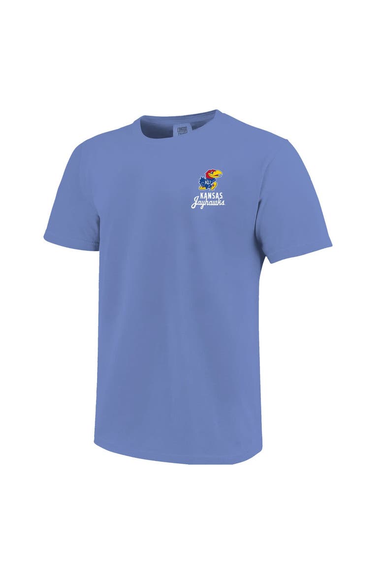 Youth Royal Kansas Jayhawks Comfort Colors Mascot Overlay T-Shirt, Alternate, color, Royal