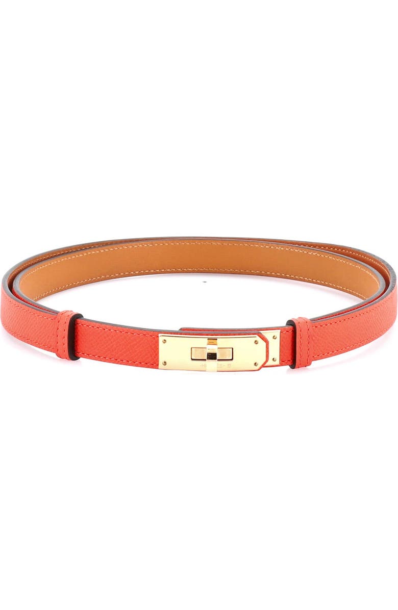 Pre-Owned Hermes Kelly Belt Leather Thin, Alternate, color, Red