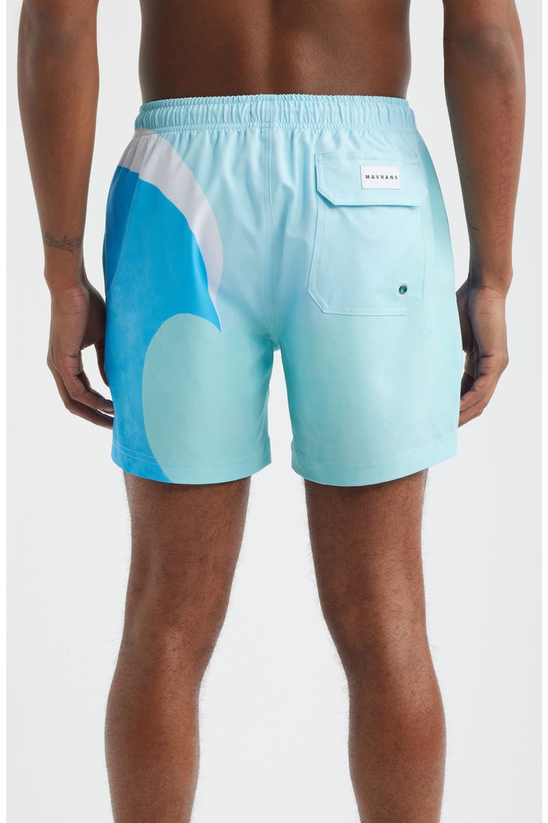'90s Wave Swim Trunks, Alternate, color, DARK BLUE