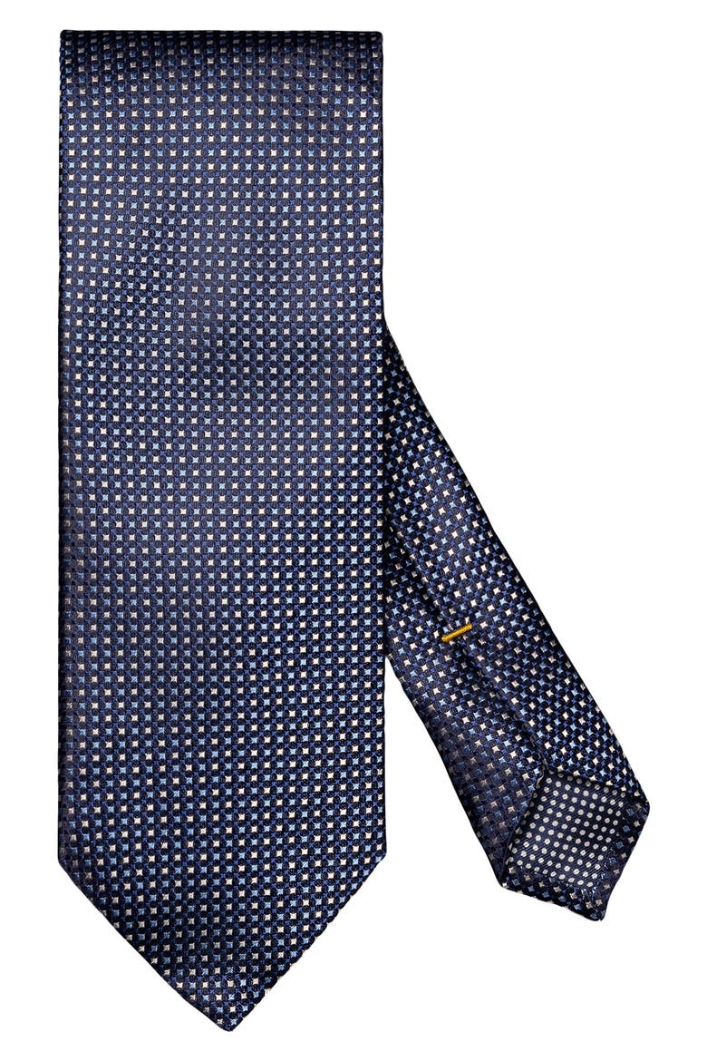 Geometric Silk Jacquard Tie, Main, color, NAVY
