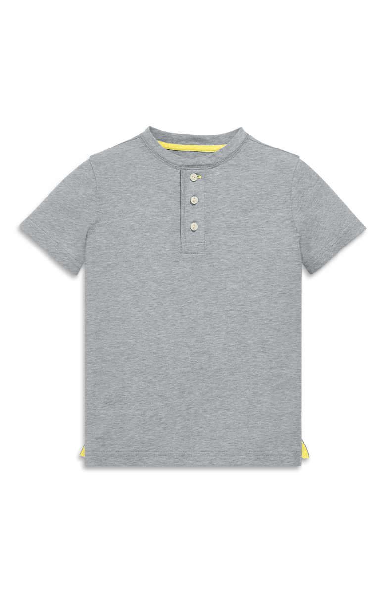 Primary Kids Heathered Henley Tee, Main, color, Heather Gray