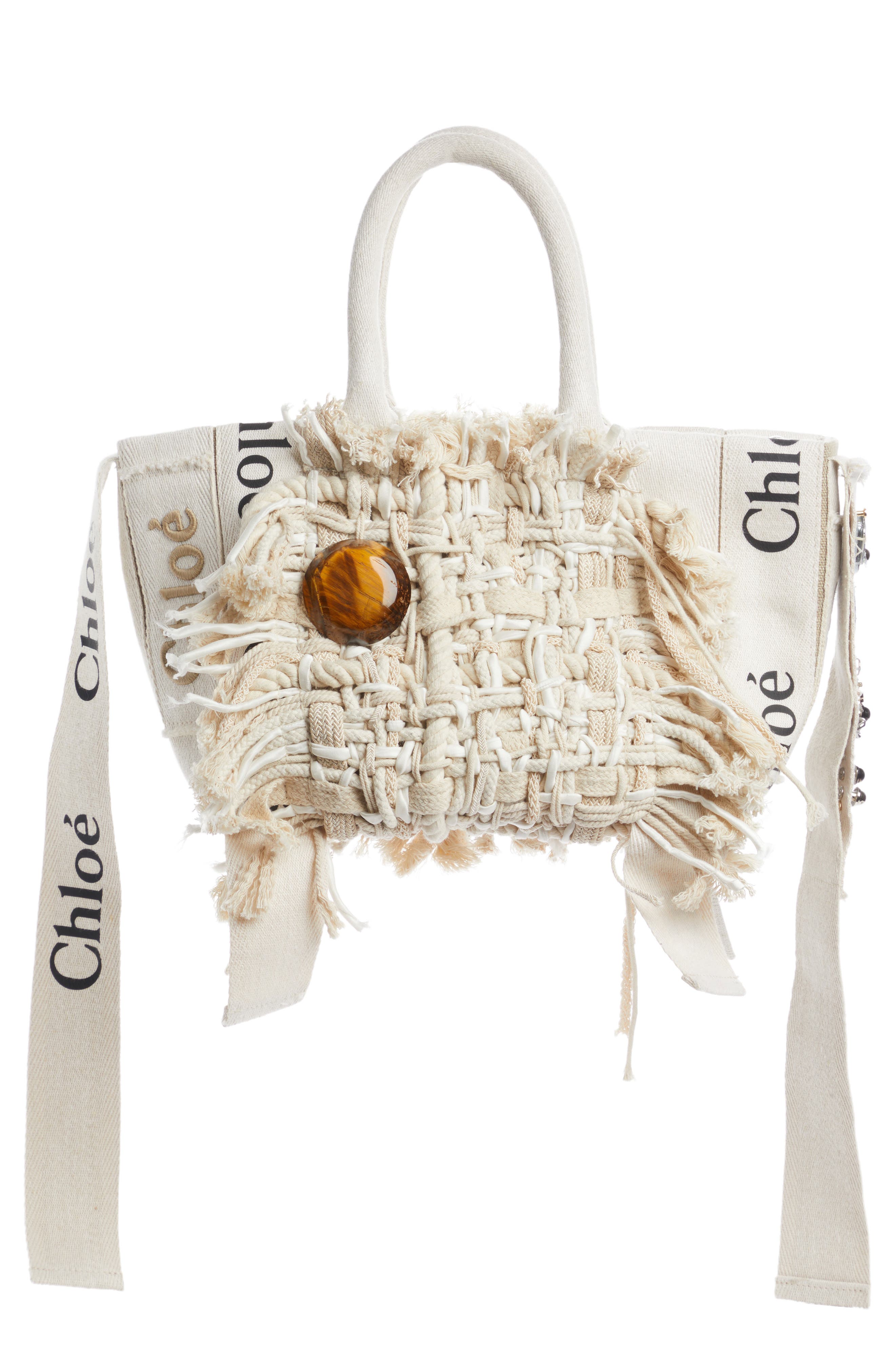 Chloé Medium Woody Woven Patch Tote, Main, color, 